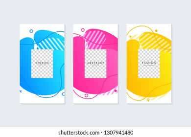 Fluid shapes modern banner template for social media stories. Banner or background for social media.