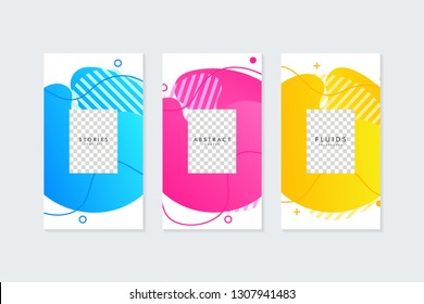 Fluid shapes modern banner template for social media stories. Banner or background for social media.