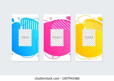 Fluid shapes modern banner template for social media stories. Banner or background for social media.