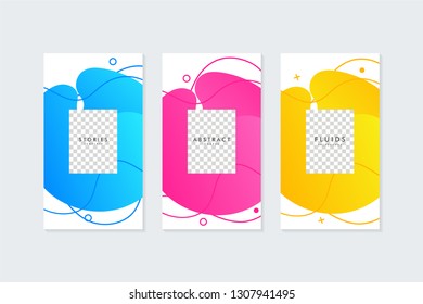 Fluid shapes modern banner template for social media stories. Banner or background for social media.