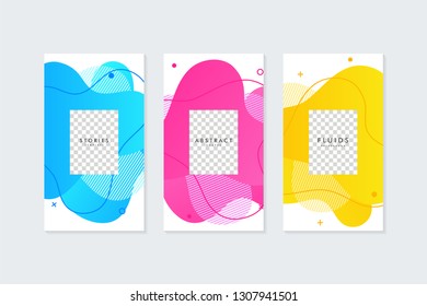 Fluid shapes modern banner template for social media stories. Banner or background for social media.