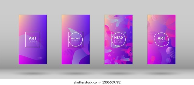 Fluid Shapes. Modern Geometric Pattern. Horizontal Orientation. Banner Design Composition. Fluid Shapes.