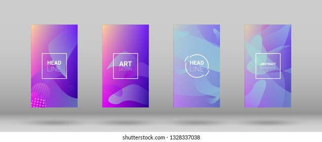 Fluid Shapes. Modern Geometric Pattern. Horizontal Orientation. Banner Design Composition. Fluid Shapes.