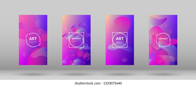 Fluid Shapes. Modern Geometric Pattern. Banner Design Composition. Horizontal Orientation. Fluid Shapes.