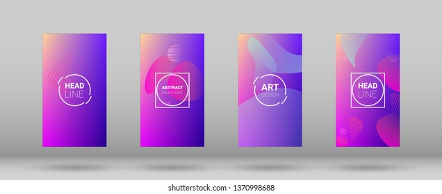 Fluid Shapes. Modern Geometric Pattern. Banner Design Composition. Horizontal Orientation. Fluid Shapes.