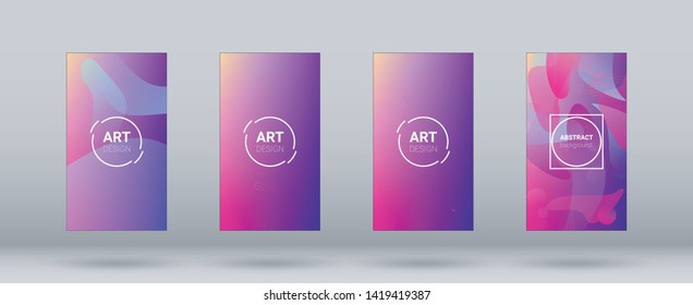 Fluid Shapes. Modern Geometric Pattern. Banner Design Composition. Horizontal Orientation. Fluid Shapes.