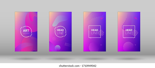 Fluid Shapes. Modern Geometric Pattern. Banner Design Composition. Horizontal Orientation. Fluid Shapes.