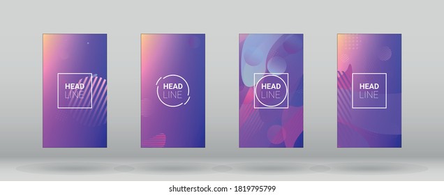 Formas fluidas. Patrón Geométrico Moderno. Composición de diseño de banner. Orientación horizontal. Conjunto de fondo colorido.