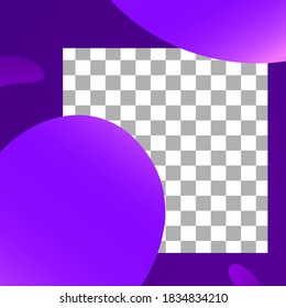 Fluid shapes post. Abstract photo frame post template. Bright vector story design for promote in social media illustration