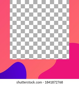 Fluid shapes post. Trendy photo frame post template. Vector liquid colored pattern for story in social media illustration