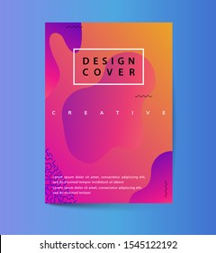 Fluid shapes poster covers set with modern hipster and memphis background colors. Futuristic composition. vector templates for placards, banners, flyers, presentations and annual reports.