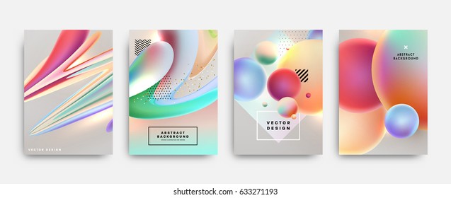 Fundas de póster de formas fluidas con hipster moderno y colores de fondo. Composición futurista. Plantillas vectoriales Eps10 para carteles, pancartas, volantes, presentaciones e informes anuales.