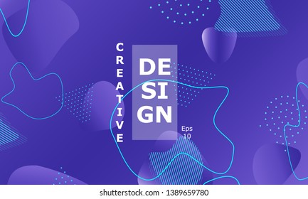 Fluid shapes. Purple 3D background. Modern design. Liquid background. Vector illustration.