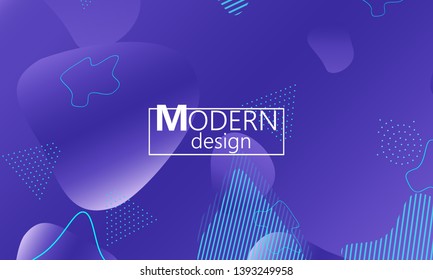 Fluid shapes. Purple 3D background. Modern design. Liquid background. Vector illustration.