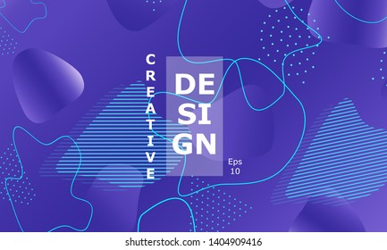 Fluid shapes. Purple 3D background. Modern design. Liquid background. Vector illustration.