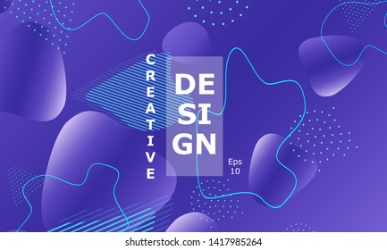 Fluid shapes. Purple 3D background. Modern design. Liquid background. Vector illustration.