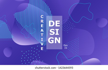 Fluid shapes. Purple 3D background. Modern design. Liquid background. Vector illustration.