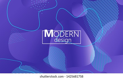 Fluid shapes. Purple 3D background. Modern design. Liquid background. Vector illustration.