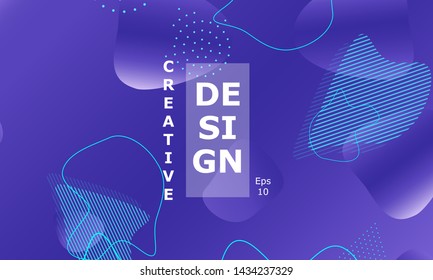 Fluid shapes. Purple 3D background. Modern design. Liquid background. Vector illustration.