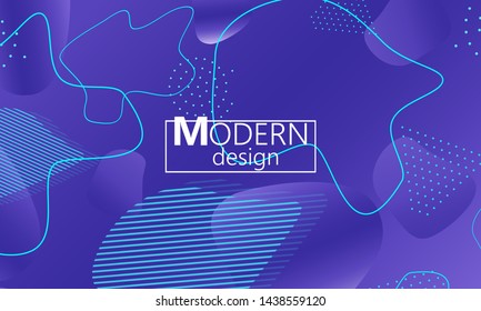 Fluid shapes. Purple 3D background. Modern design. Liquid background. Vector illustration.