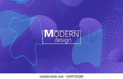Fluid shapes. Purple 3D background. Modern design. Liquid background. Vector illustration.