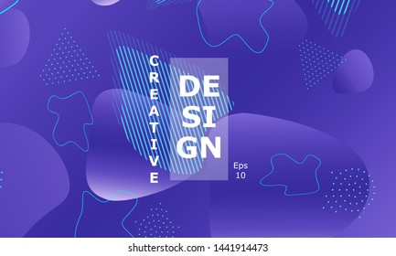 Fluid shapes. Purple 3D background. Modern design. Liquid background. Vector illustration.