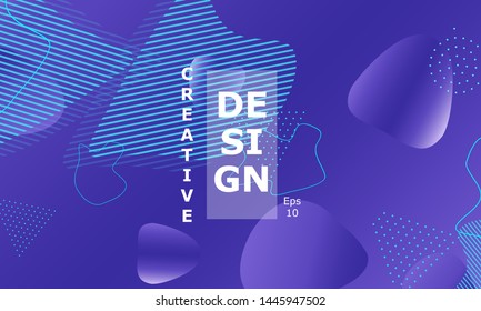 Fluid shapes. Purple 3D background. Modern design. Liquid background. Vector illustration.