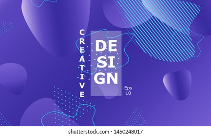 Fluid shapes. Purple 3D background. Modern design. Liquid background. Vector illustration.