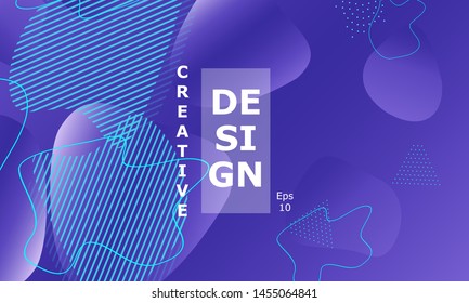 Fluid shapes. Purple 3D background. Modern design. Liquid background. Vector illustration.