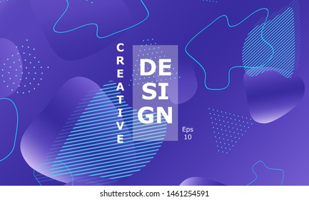 Fluid shapes. Purple 3D background. Modern design. Liquid background. Vector illustration.
