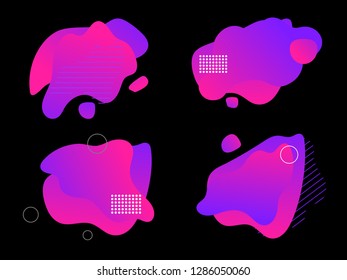 Fluid shapes. Set of abstract modern graphic elements. Modern style vector