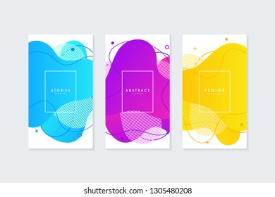 Fluid shapes template for social media stories. Banner or background for social media.