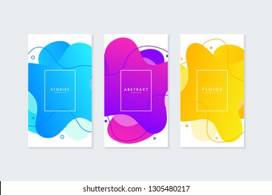 Fluid shapes template for social media stories. Banner or background for social media.