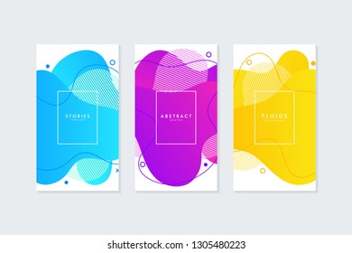 Fluid shapes template for social media stories. Banner or background for social media.