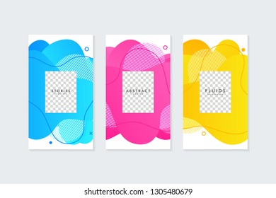 Fluid shapes template for social media stories. Banner or background for social media.
