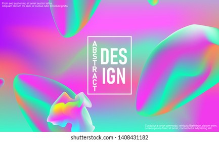 Fluid shapes. Trendy gradient colors. Pink background. Abstract fluid wallpaper. Vector illustration.