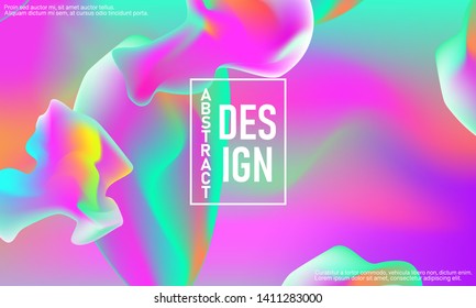Fluid shapes. Trendy gradient colors. Pink background. Abstract fluid wallpaper. Vector illustration.