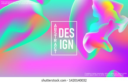 Fluid shapes. Trendy gradient colors. Pink background. Abstract fluid wallpaper. Vector illustration.
