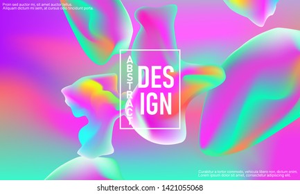 Fluid shapes. Trendy gradient colors. Pink background. Abstract fluid wallpaper. Vector illustration.