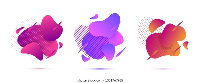 Fluid shapes vector design elements. Modern abstract template