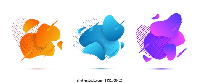 Fluid shapes vector design elements. Modern style