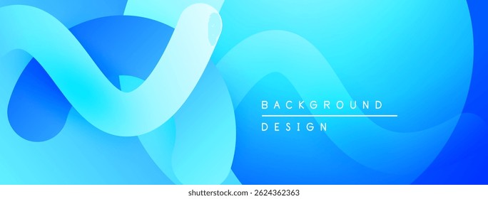 Formas fluidas, azuis vibrantes criam um fundo moderno. Cores de gradiente sugerem movimento, profundidade. Design minimalista, estética limpa.