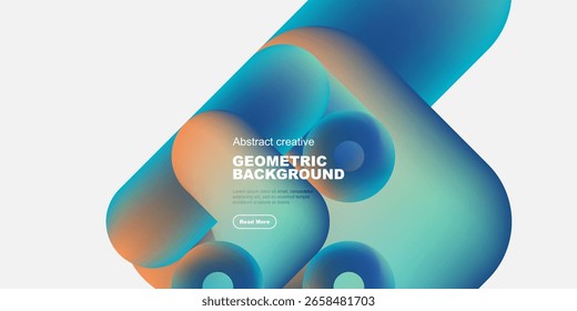 Formas fluidas, colores vibrantes crean un fondo geométrico moderno. El texto superpuesto está presente, invitando a una mayor exploración.