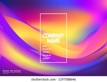 Fluid shapes. Wavy liquid background. Bright abstract backdrop concept. Trendy gradient waves design template vector Poster Layout Magazine Flyer Banner Brochure Product Cover