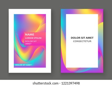 Fluid shapes. Wavy liquid background. Bright abstract backdrop concept. Trendy gradient waves design set template vector Poster Layout Magazine Flyer Banner Brochure Cover