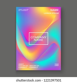 Fluid shapes. Wavy liquid background. Bright abstract backdrop concept. Trendy gradient waves design template vector Poster Layout Magazine Flyer Banner Brochure Product Cover