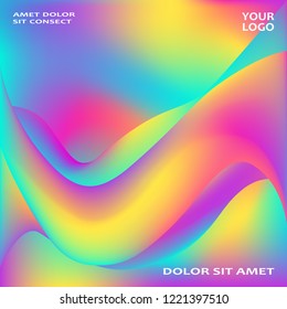 Fluid shapes. Wavy liquid background. Bright abstract backdrop concept. Trendy gradient waves design template vector Poster Layout Magazine Flyer Banner Brochure Product Cover