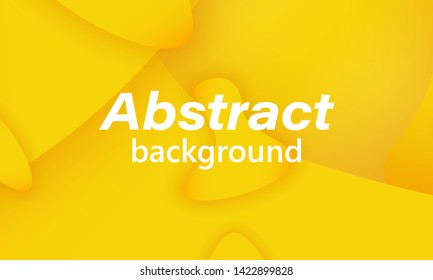 Fluid shapes. Yellow 3D background. Modern design. Liquid background. Vector illustration.