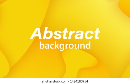 Fluid shapes. Yellow 3D background. Modern design. Liquid background. Vector illustration.