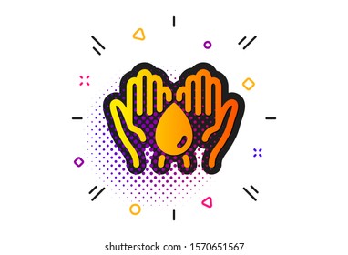 Fluid sign. Halftone circles pattern. Safe water icon. Ecology energy symbol. Classic flat safe water icon. Vector